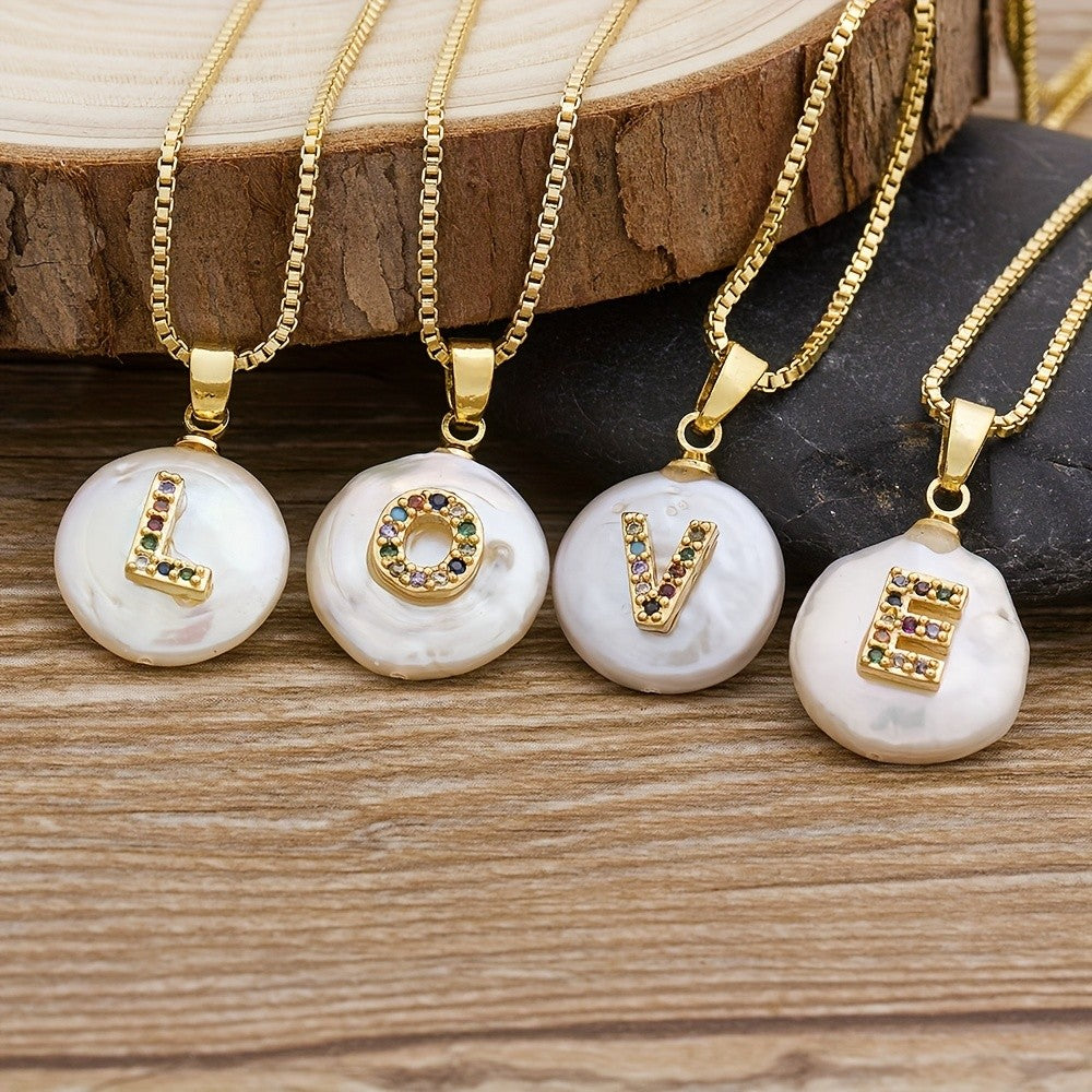 18k Dainty Colorful Initial Necklace