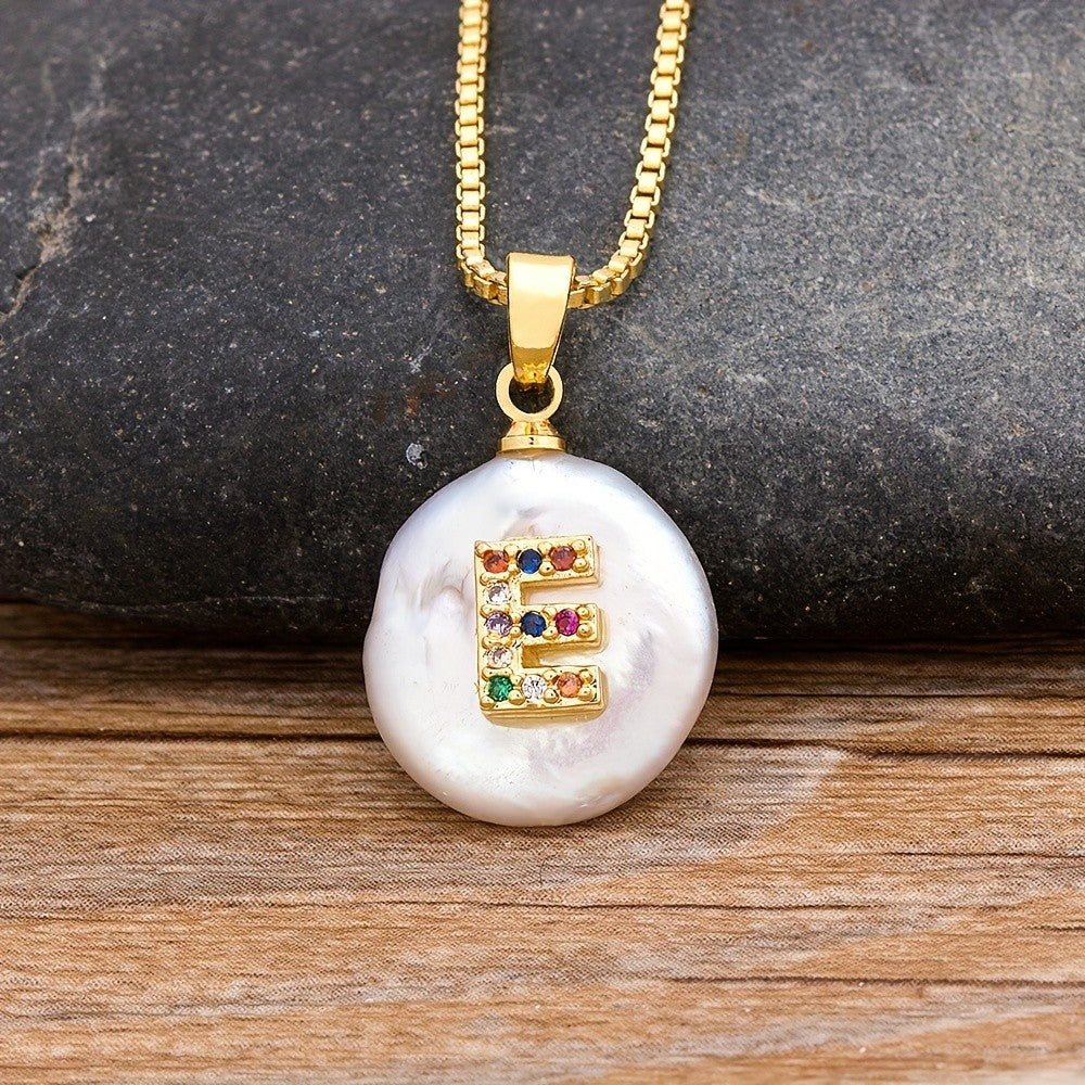 18k Dainty Colorful Initial Necklace