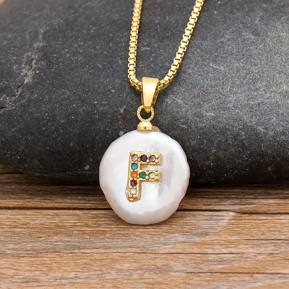 18k Dainty Colorful Initial Necklace