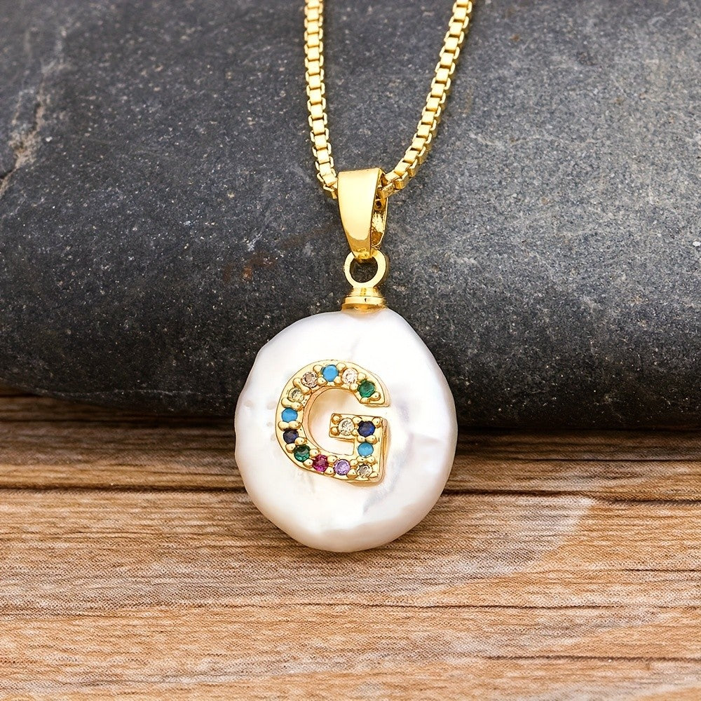 18k Dainty Colorful Initial Necklace
