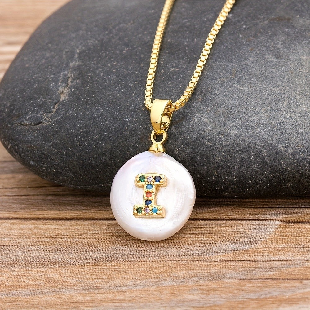 18k Dainty Colorful Initial Necklace