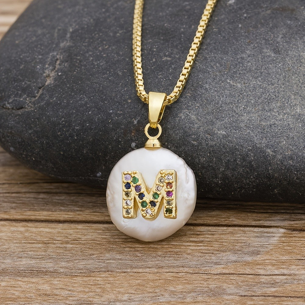 18k Dainty Colorful Initial Necklace