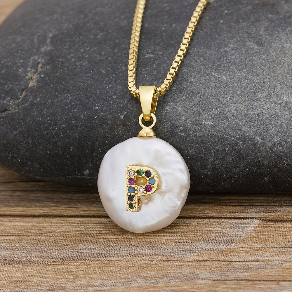 18k Dainty Colorful Initial Necklace