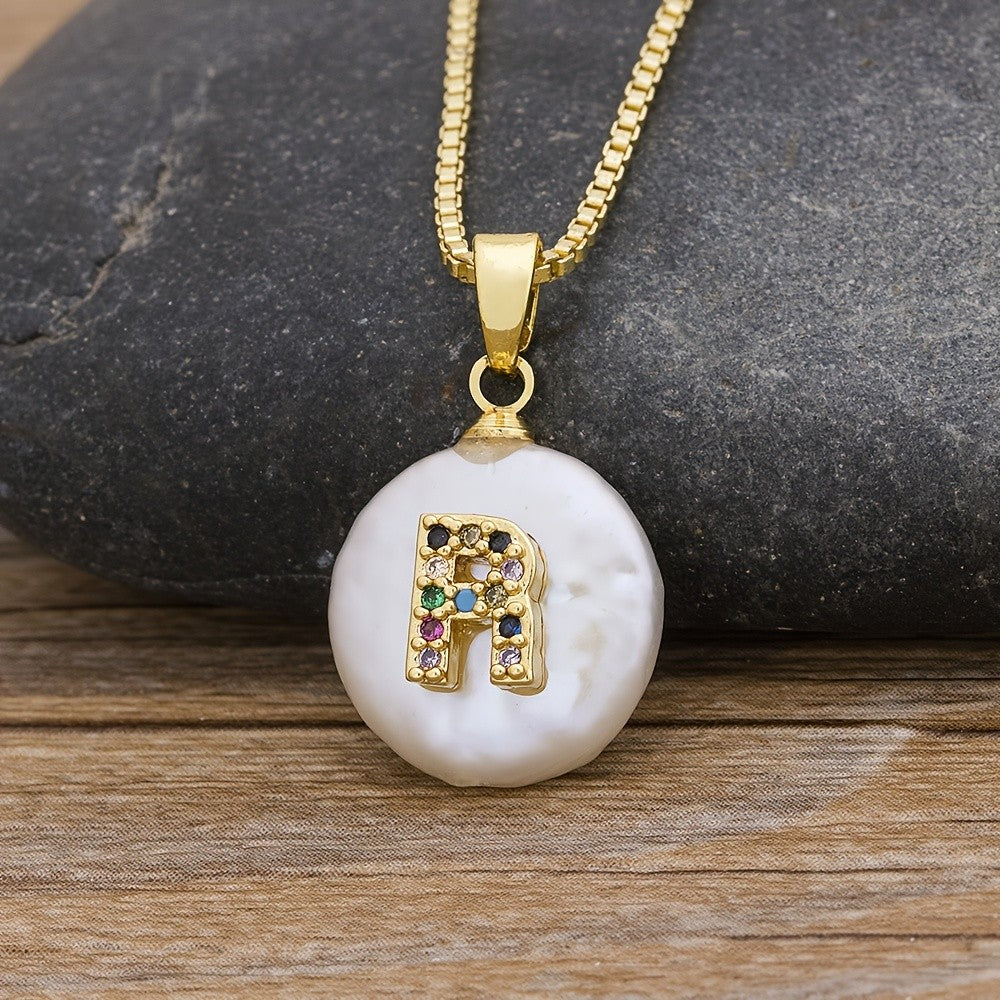 18k Dainty Colorful Initial Necklace