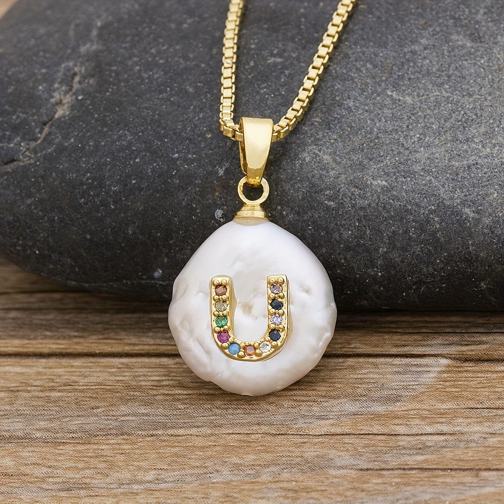 18k Dainty Colorful Initial Necklace