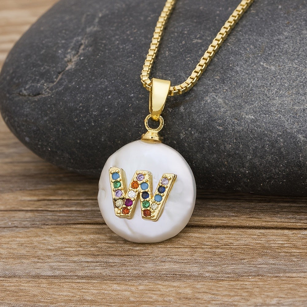 18k Dainty Colorful Initial Necklace