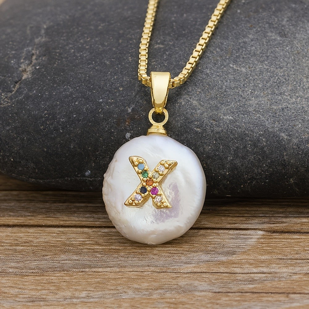18k Dainty Colorful Initial Necklace