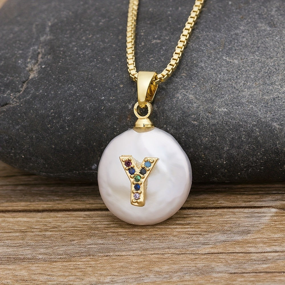 18k Dainty Colorful Initial Necklace