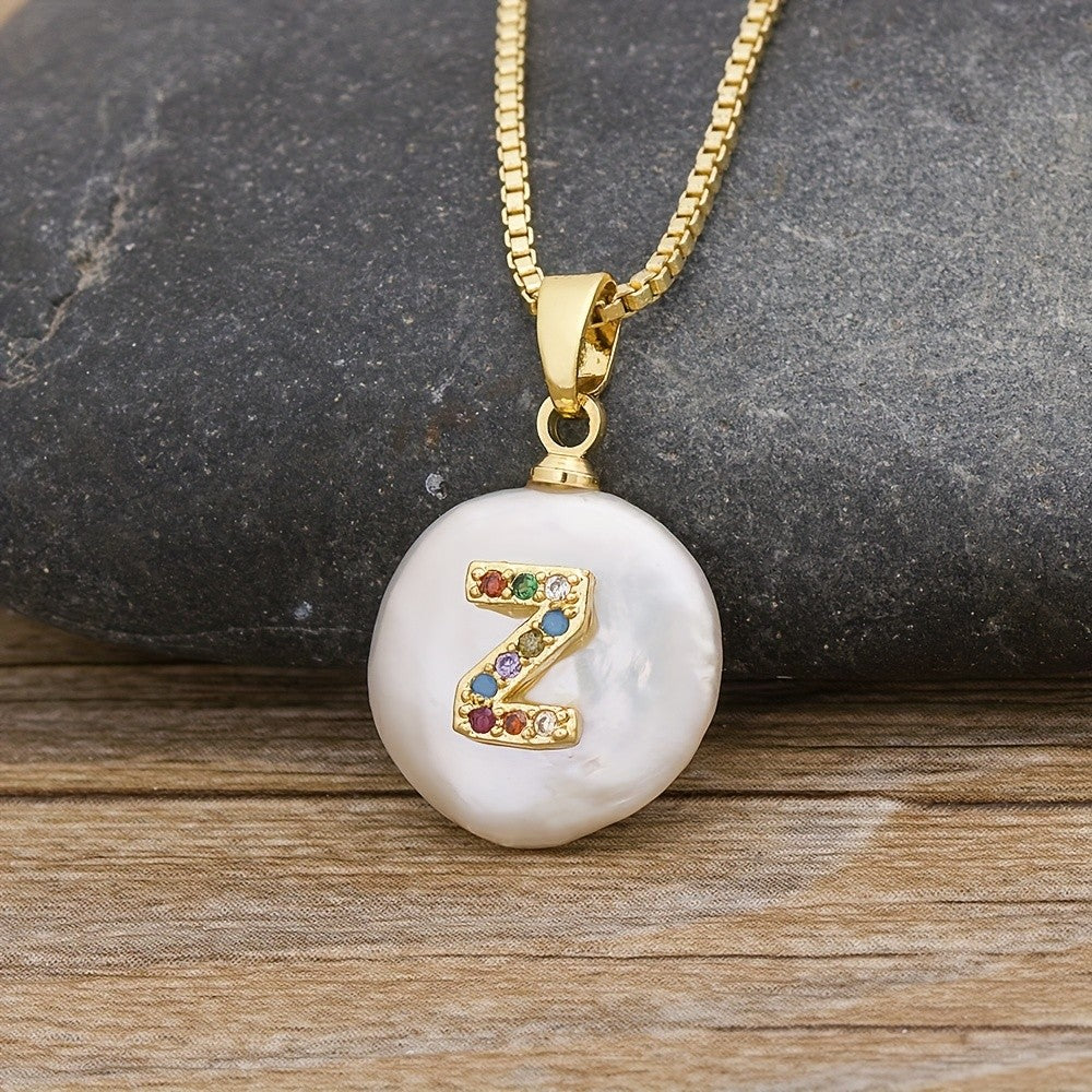18k Dainty Colorful Initial Necklace