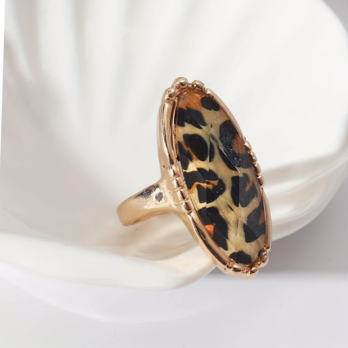 Classy Leopard Print Statement Ring