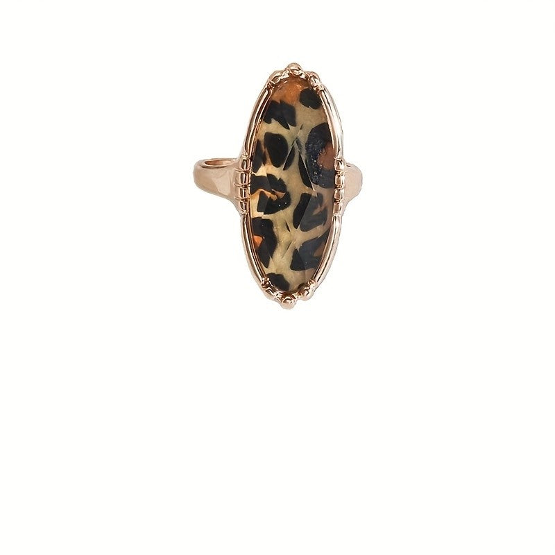 Classy Leopard Print Statement Ring