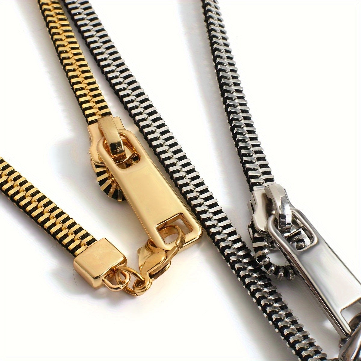 14k Funky Zipper Pull Necklace