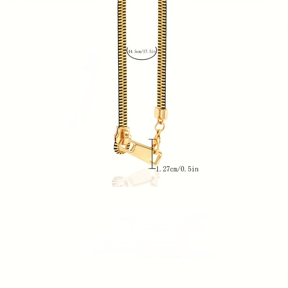 14k Funky Zipper Pull Necklace