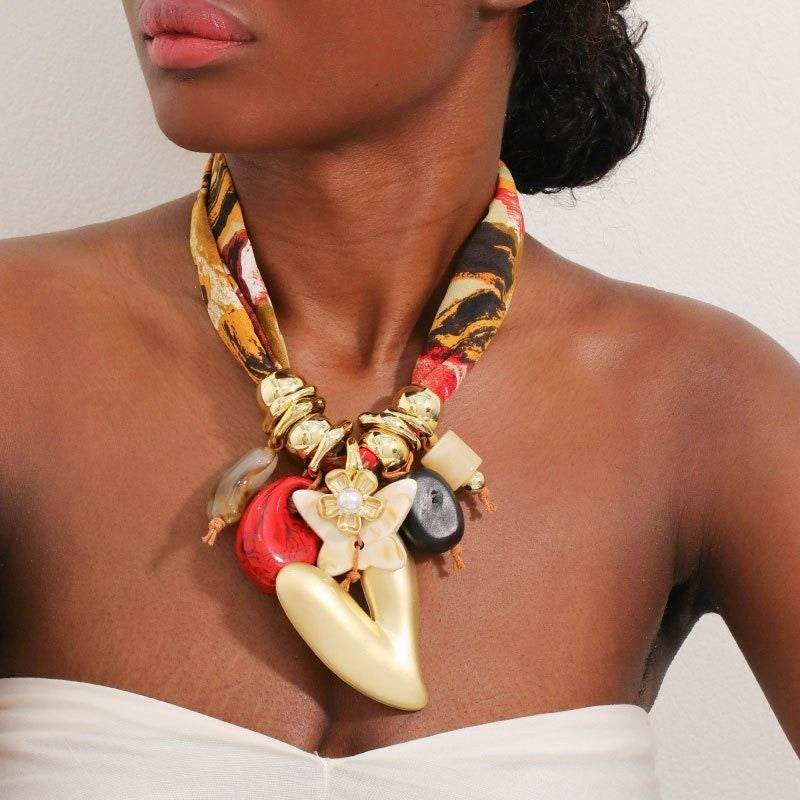 Boho Leopard Print Heart Necklace