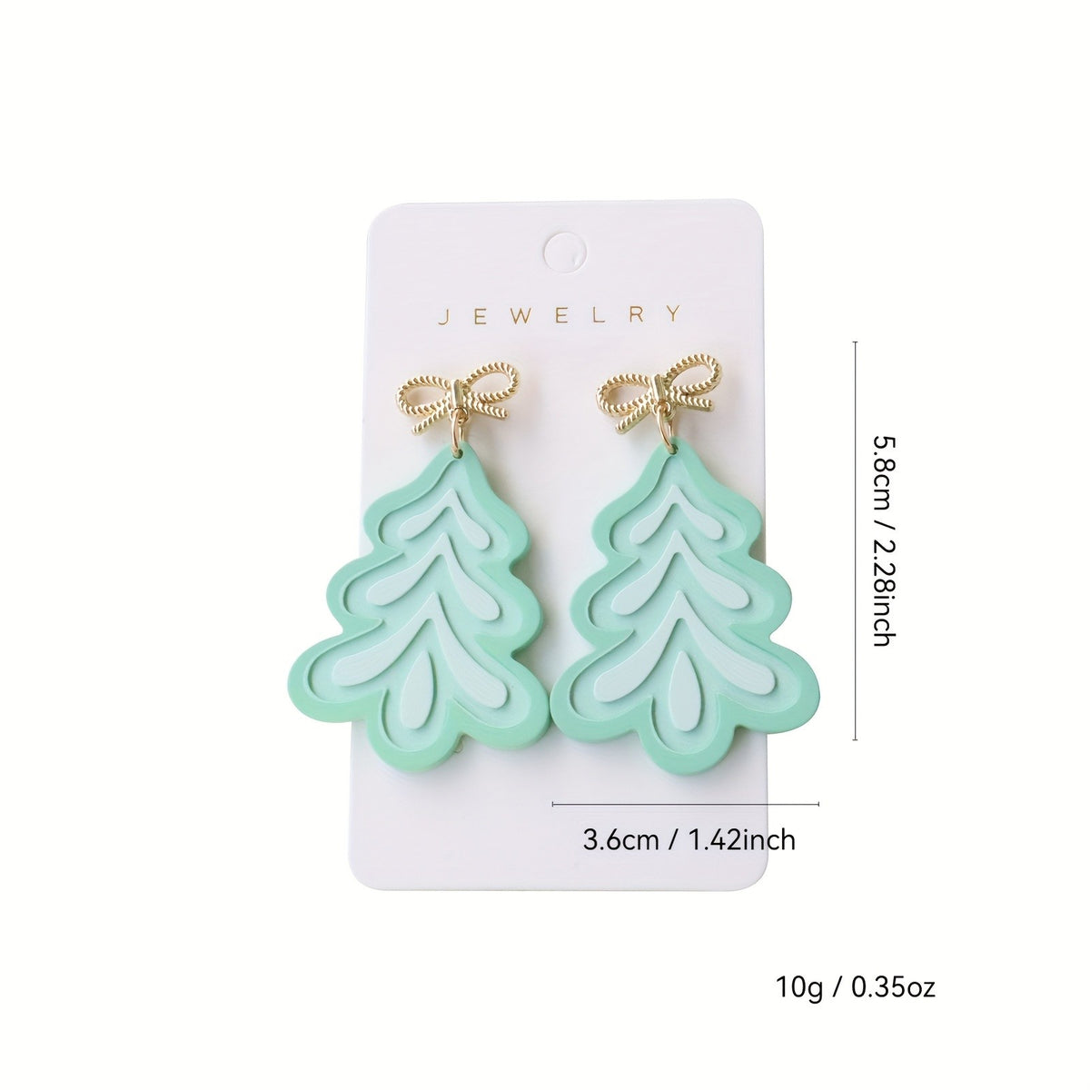 Cute Mint Christmas Tree Earrings