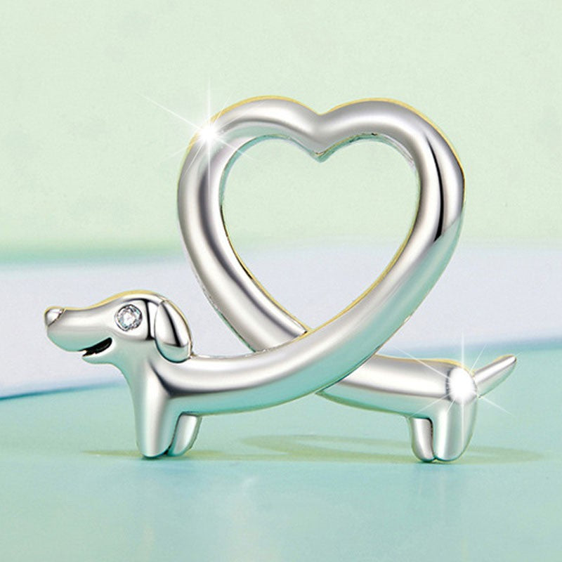 Romantic Dachshund Heart Pendant