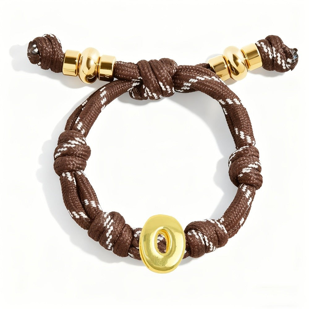 Adjustable Woven Letter Initial Bracelet