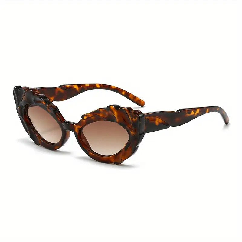 Classy Amber Floral Cat Eye Sunglasses