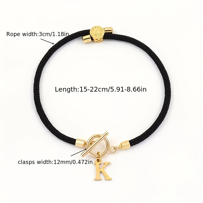 18k Boho Initial Letter Bracelet