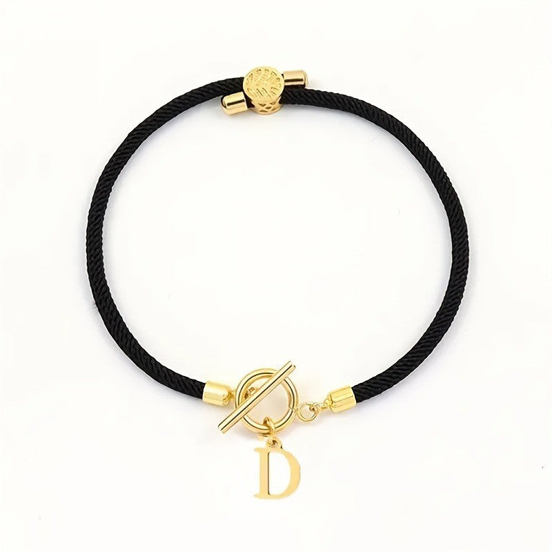 18k Boho Initial Letter Bracelet