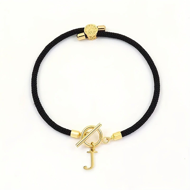 18k Boho Initial Letter Bracelet