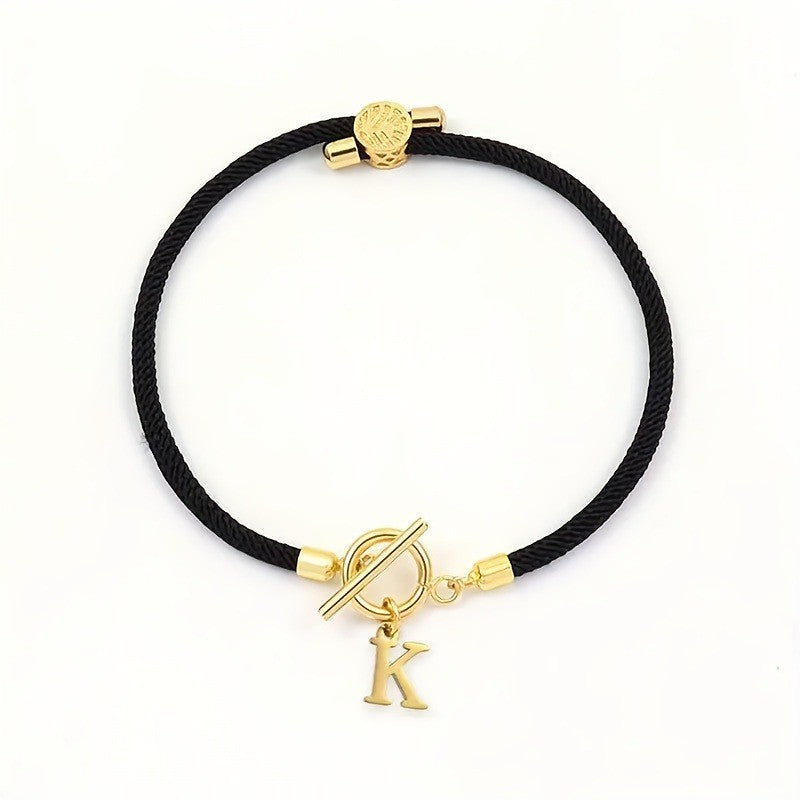 18k Boho Initial Letter Bracelet
