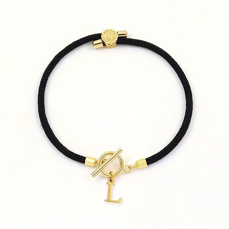 18k Boho Initial Letter Bracelet