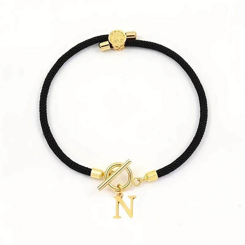 18k Boho Initial Letter Bracelet