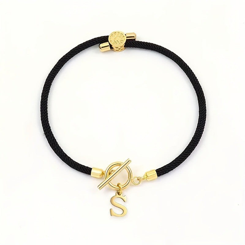 18k Boho Initial Letter Bracelet