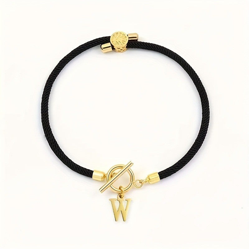 18k Boho Initial Letter Bracelet