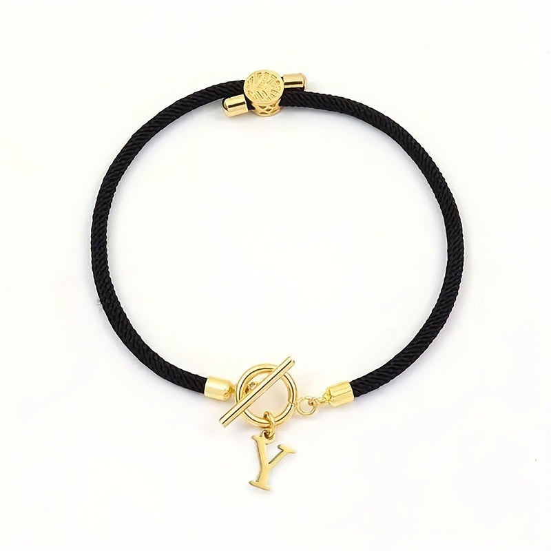 18k Boho Initial Letter Bracelet