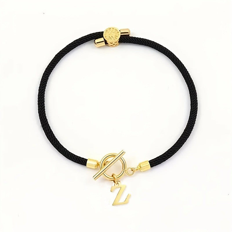 18k Boho Initial Letter Bracelet
