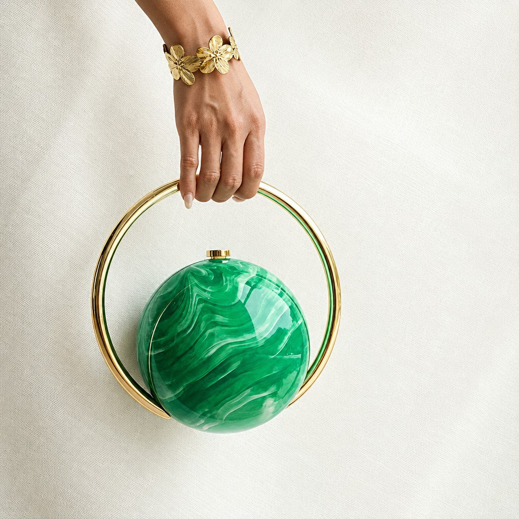Elegant Tortoise Shell Sphere Clutch
