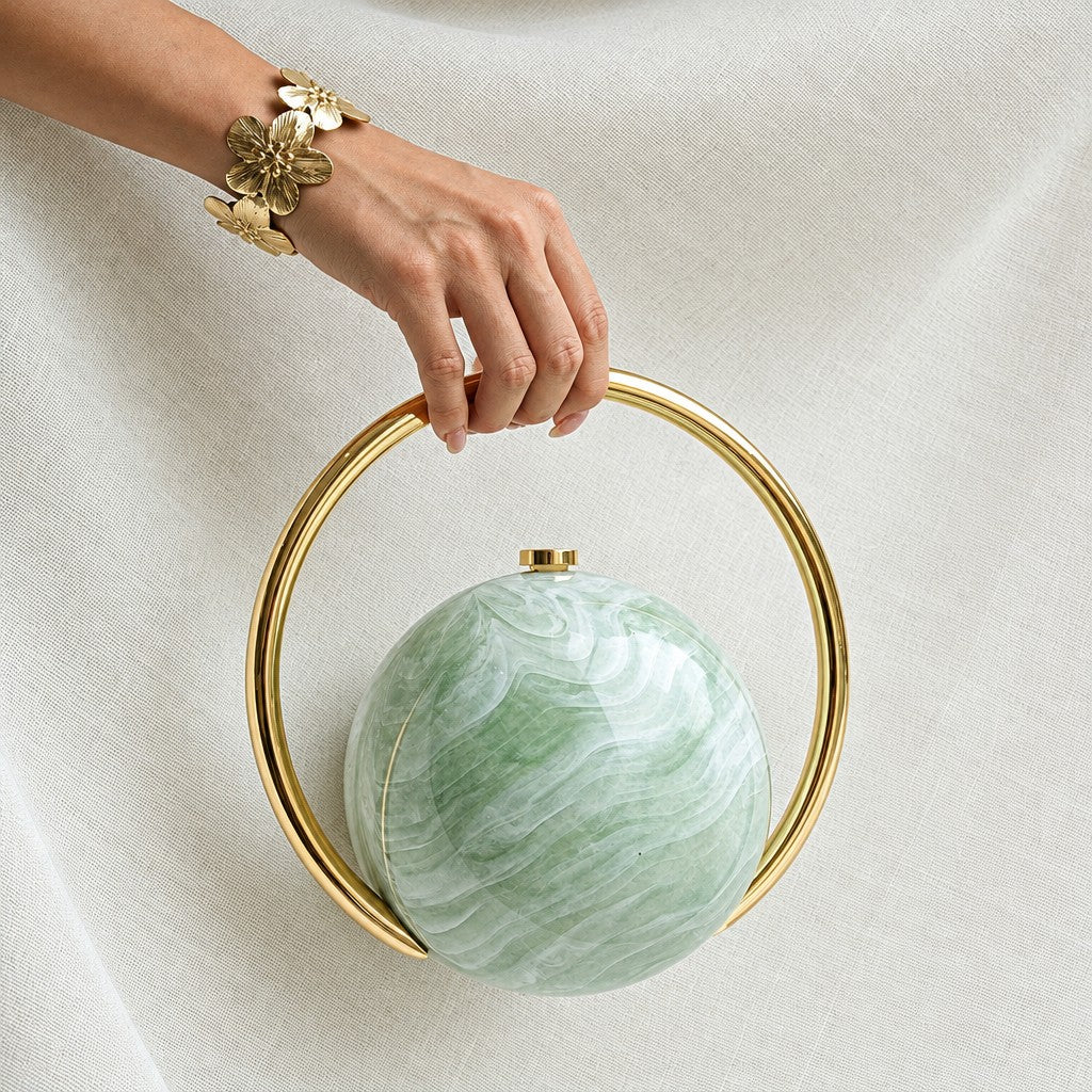 Elegant Tortoise Shell Sphere Clutch