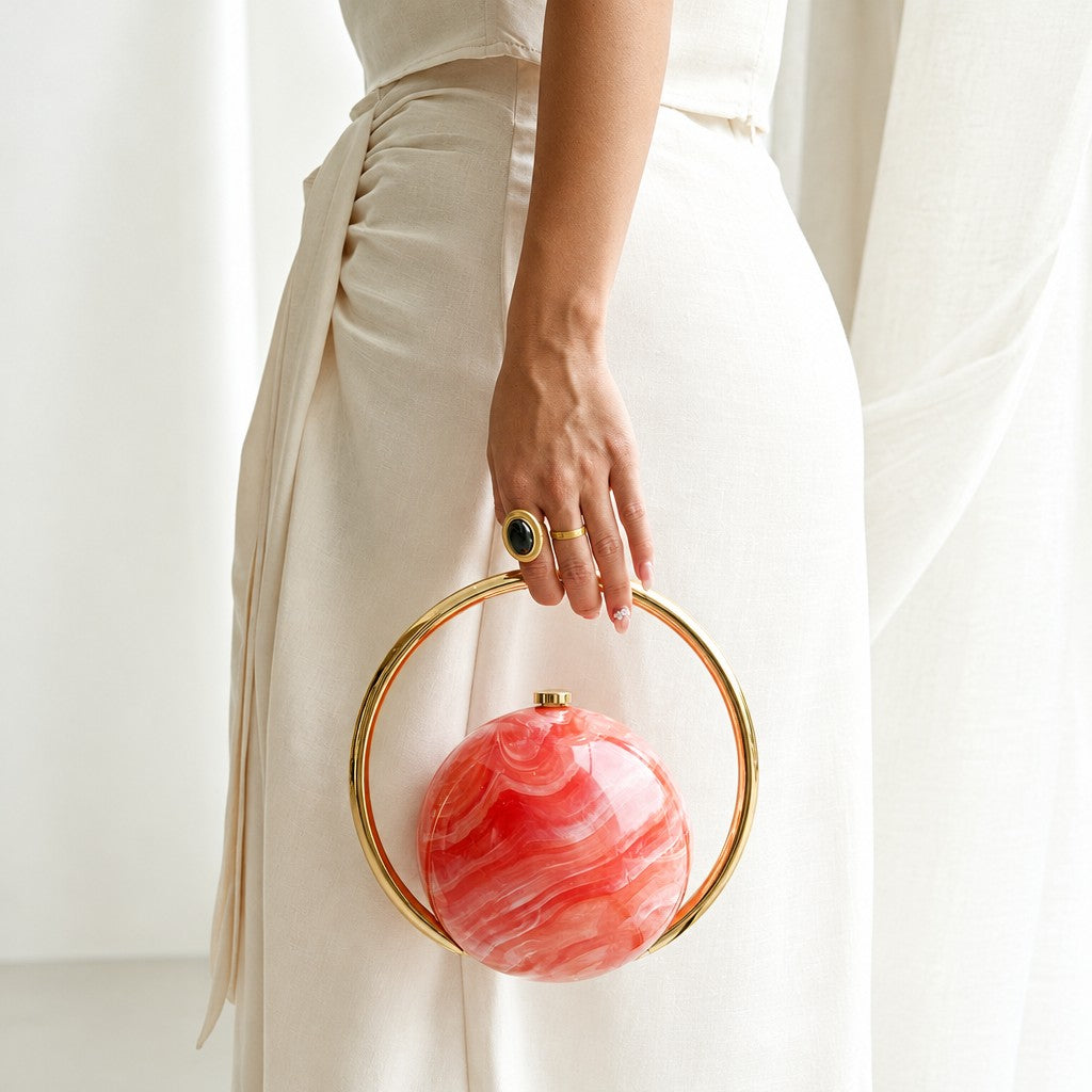 Elegant Tortoise Shell Sphere Clutch