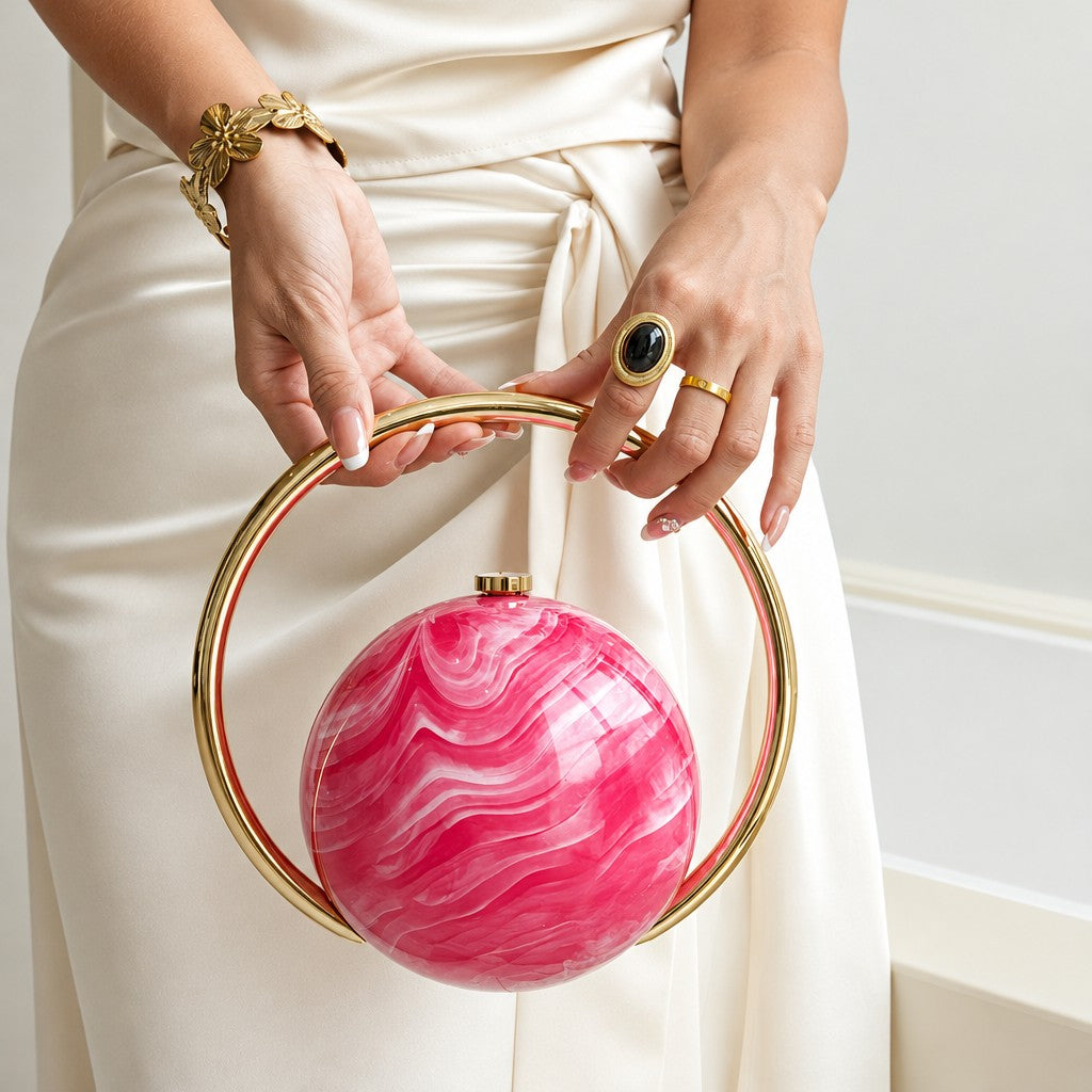 Elegant Tortoise Shell Sphere Clutch