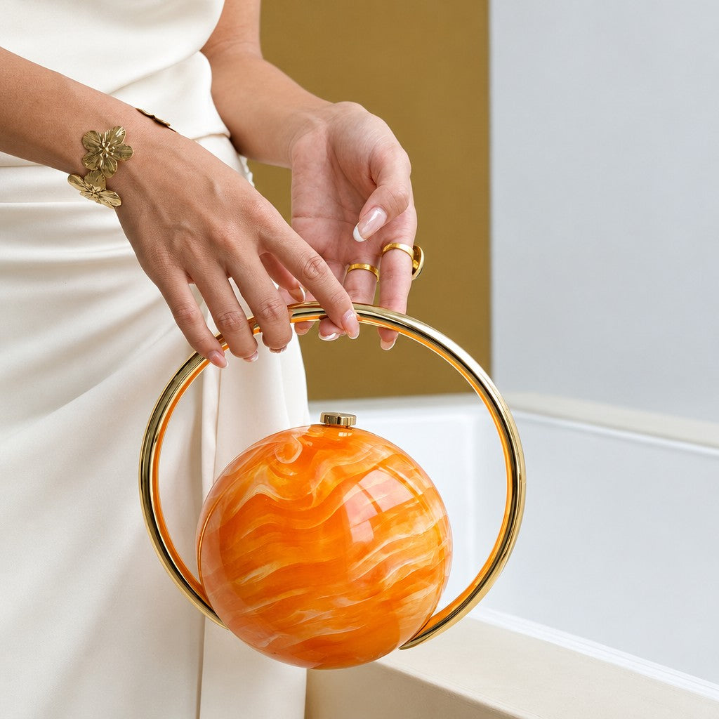 Elegant Tortoise Shell Sphere Clutch