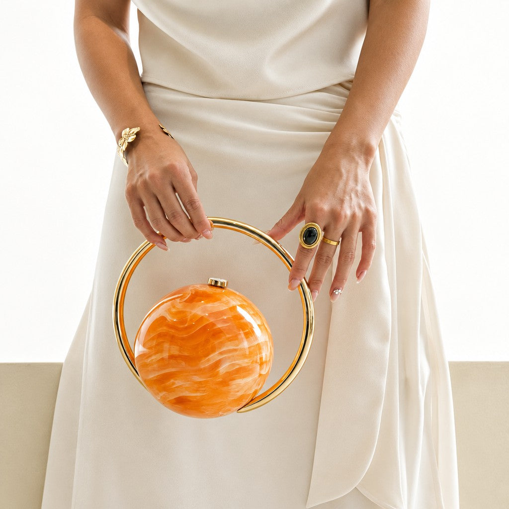 Elegant Tortoise Shell Sphere Clutch