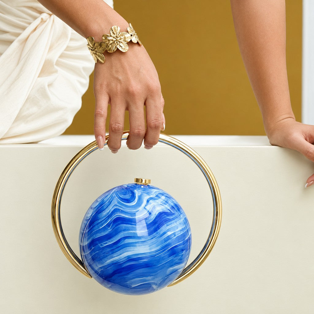Elegant Tortoise Shell Sphere Clutch