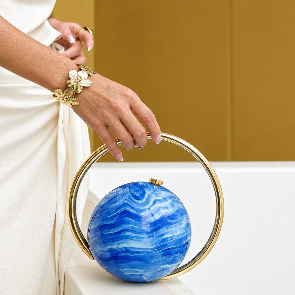 Elegant Tortoise Shell Sphere Clutch