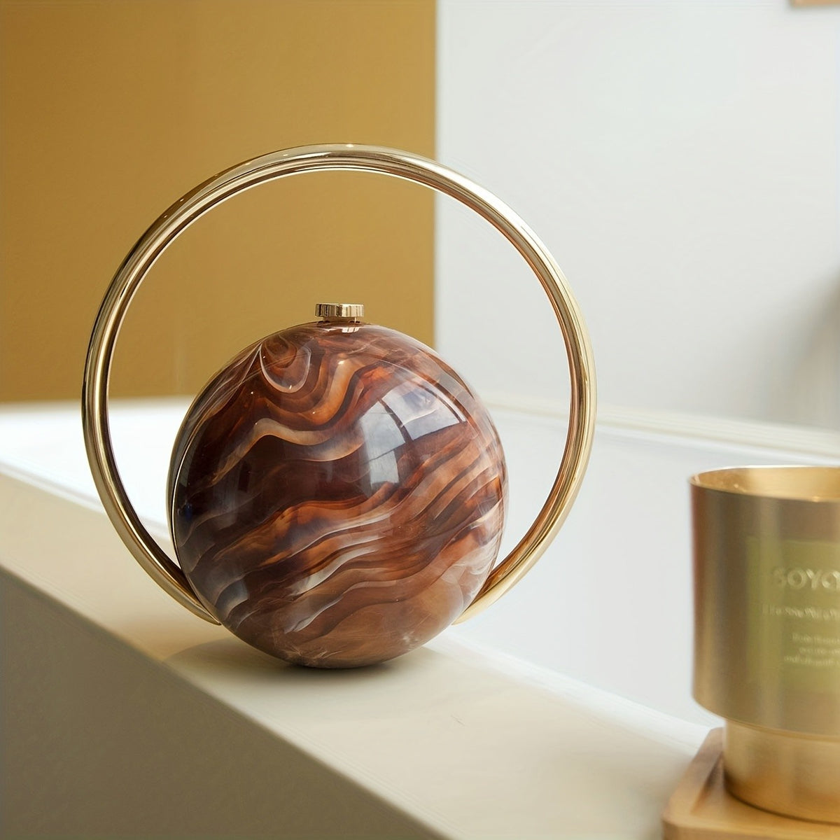 Elegant Tortoise Shell Sphere Clutch