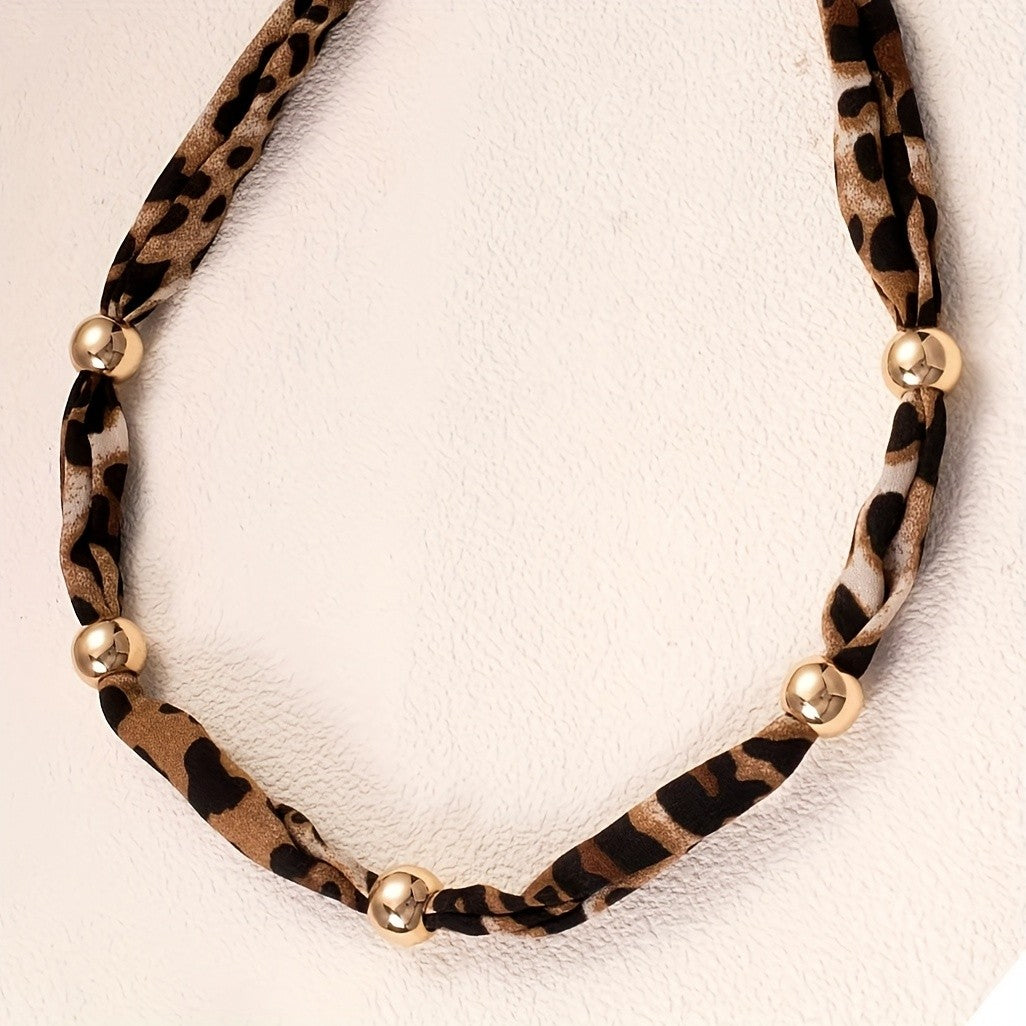 Boho Leopard Print Choker Necklace