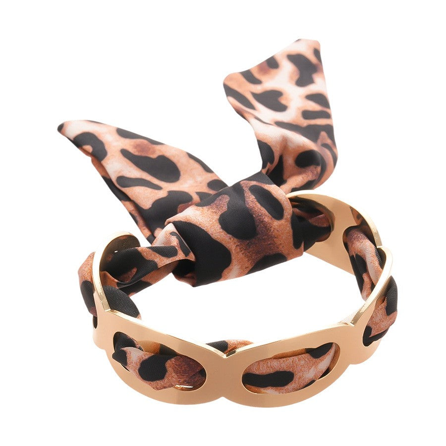 18k Boho Multi-Print Fabric Link Bracelet