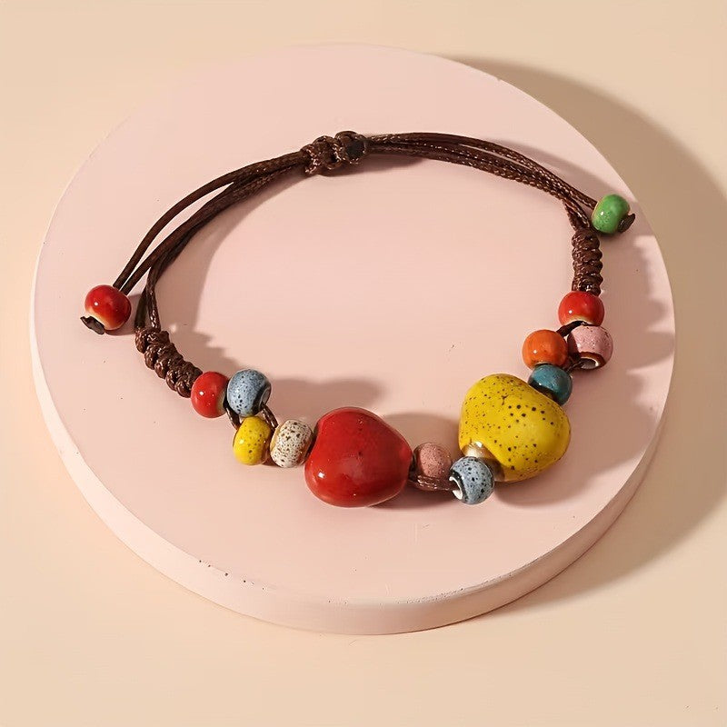 Boho Multi-Color Glazed Ceramic Bracelet