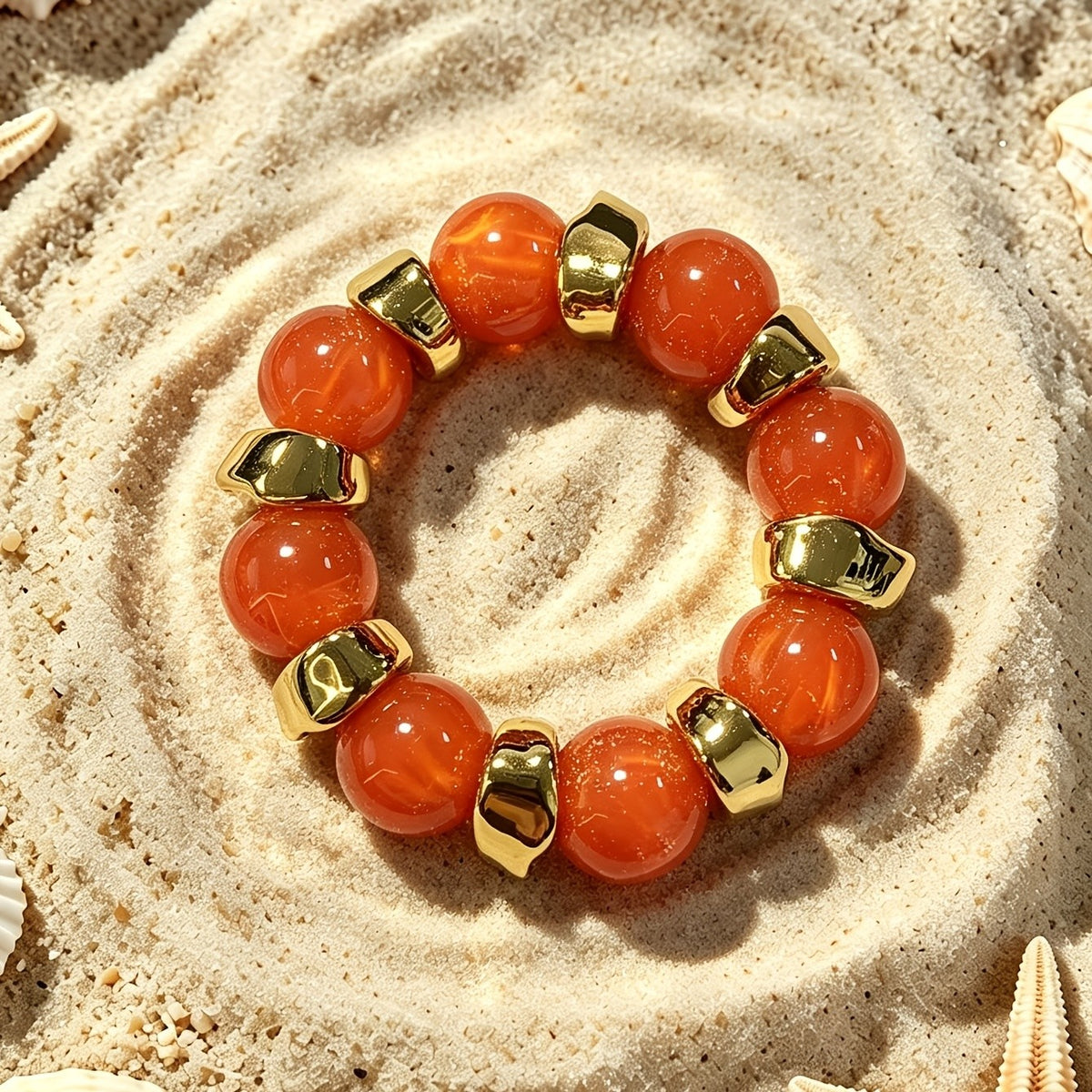 Boho Marbled Bead Bracelet Set