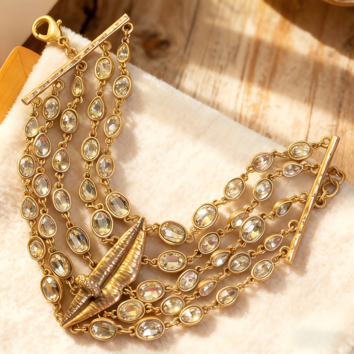 Vintage Inspired Multi-Layer Lip Motif Bracelet