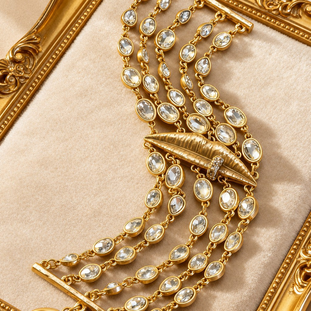 Vintage Inspired Multi-Layer Lip Motif Bracelet