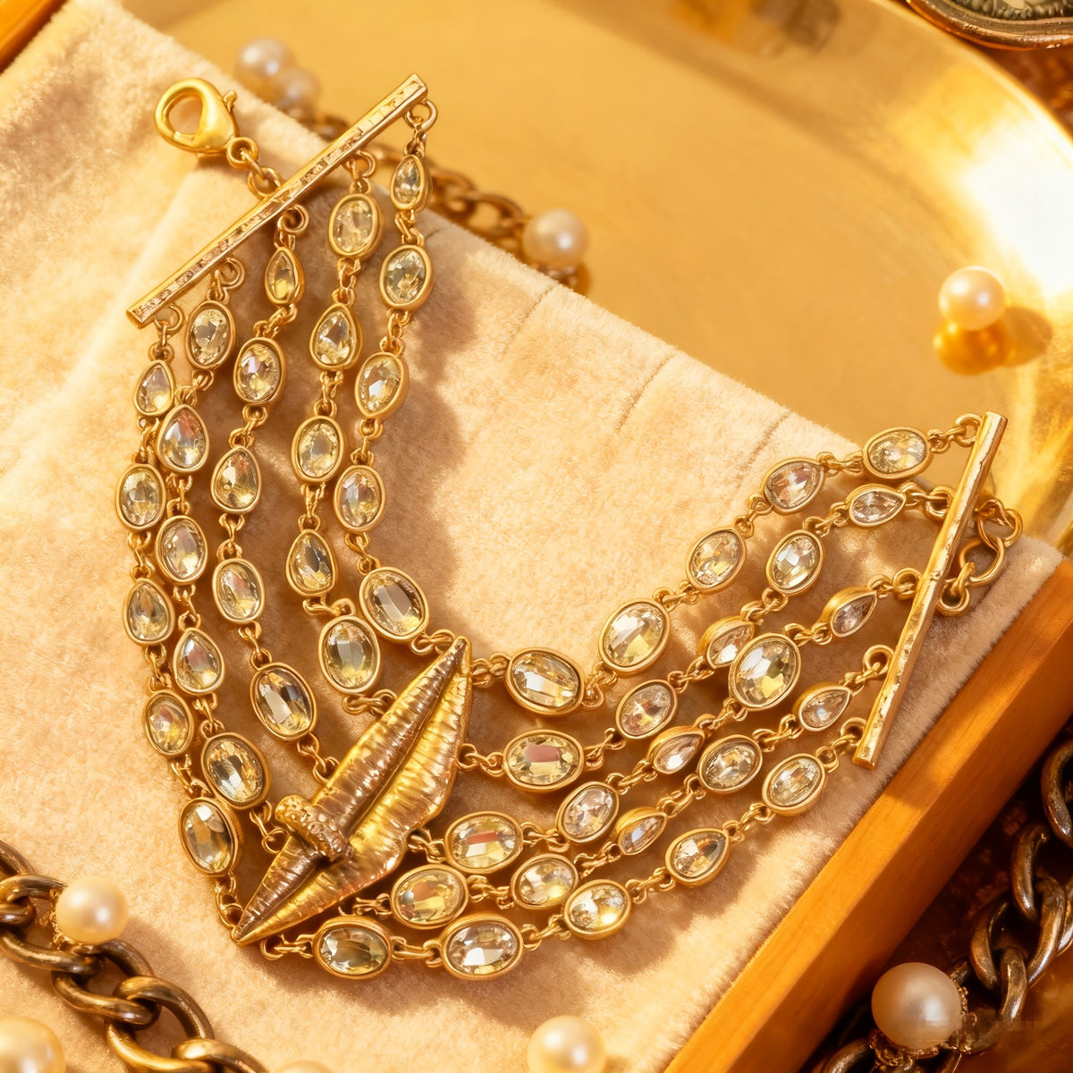 Vintage Inspired Multi-Layer Lip Motif Bracelet