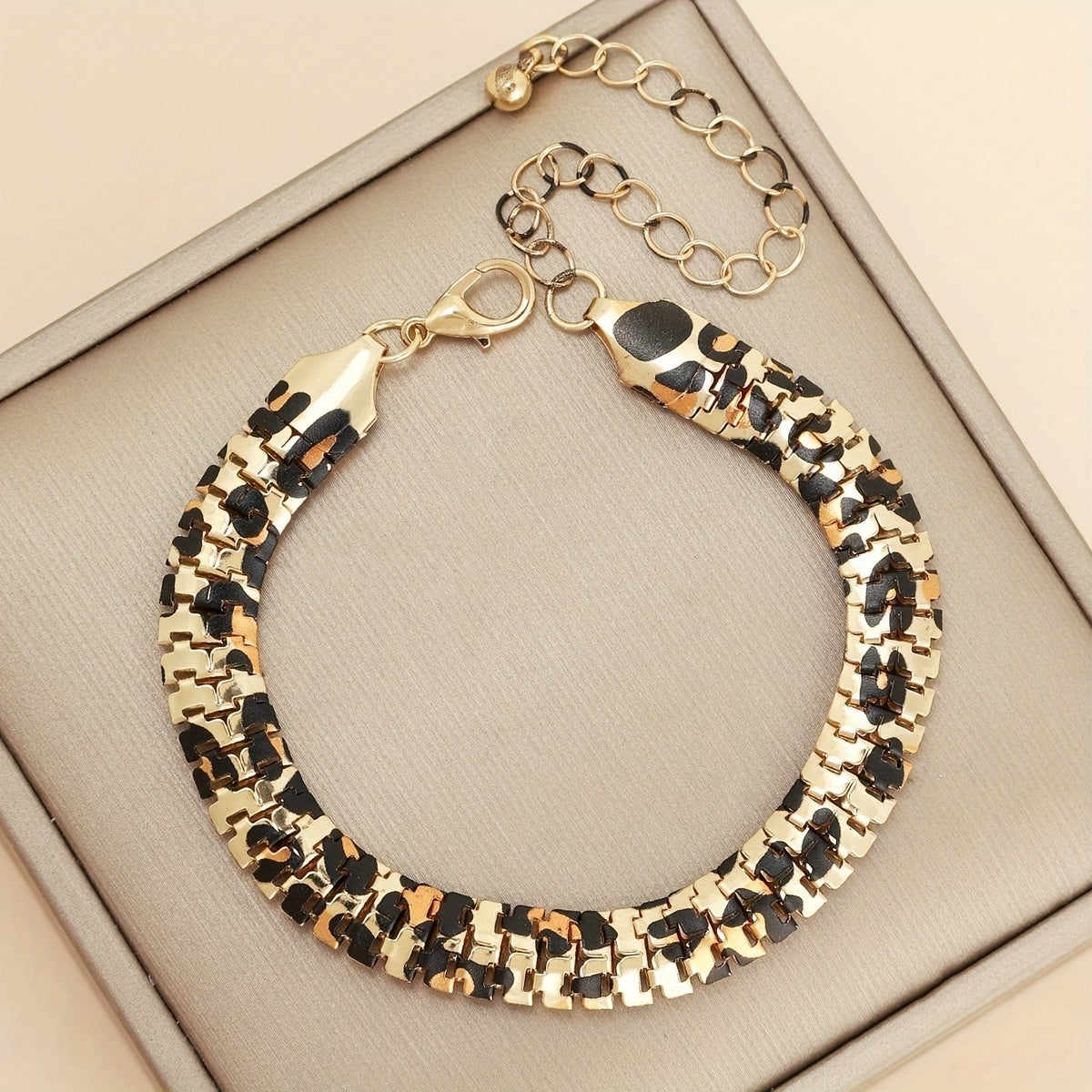 Classy Leopard Print Chain Bracelet