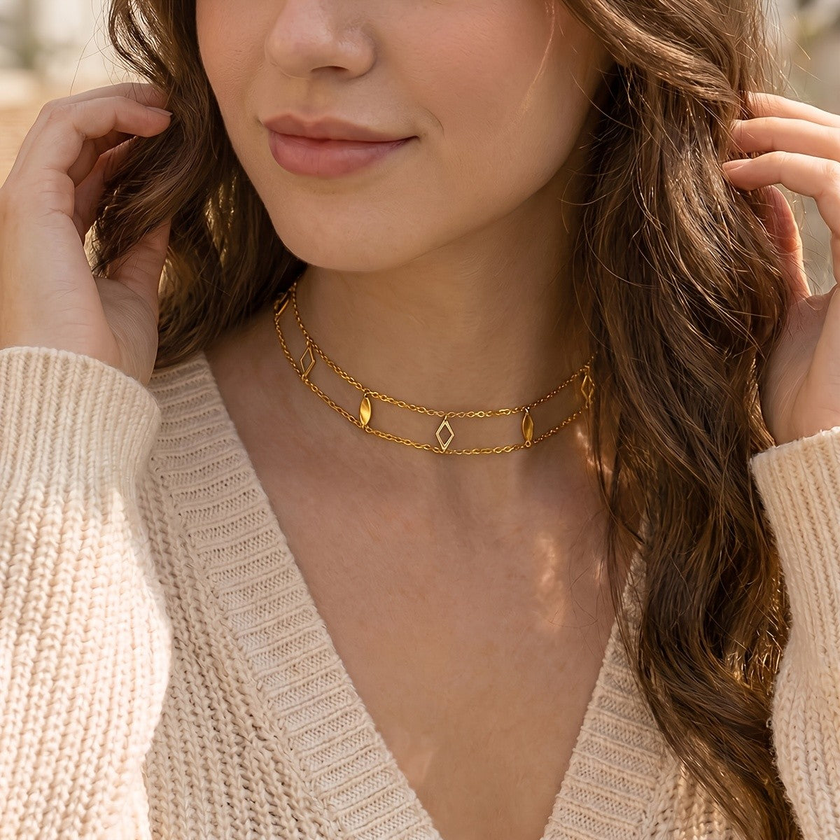 Boho Celestial Star Moon Layered Necklace